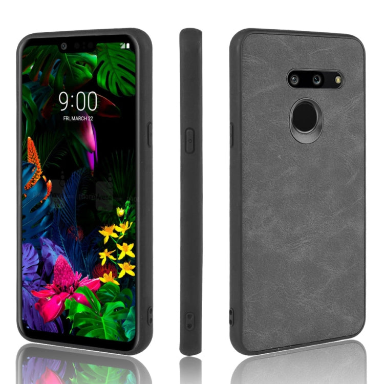 Shockproof Sheep Skin PC + PU + TPU Case For LG G8 ThinQ(Light Black)