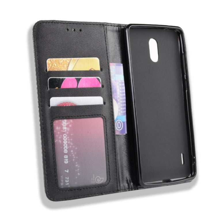 Magnetic Buckle Retro Crazy Horse Texture Horizontal Flip Leather Case for Nokia 3.1 C , with Holder & Card Slots & Photo Frame