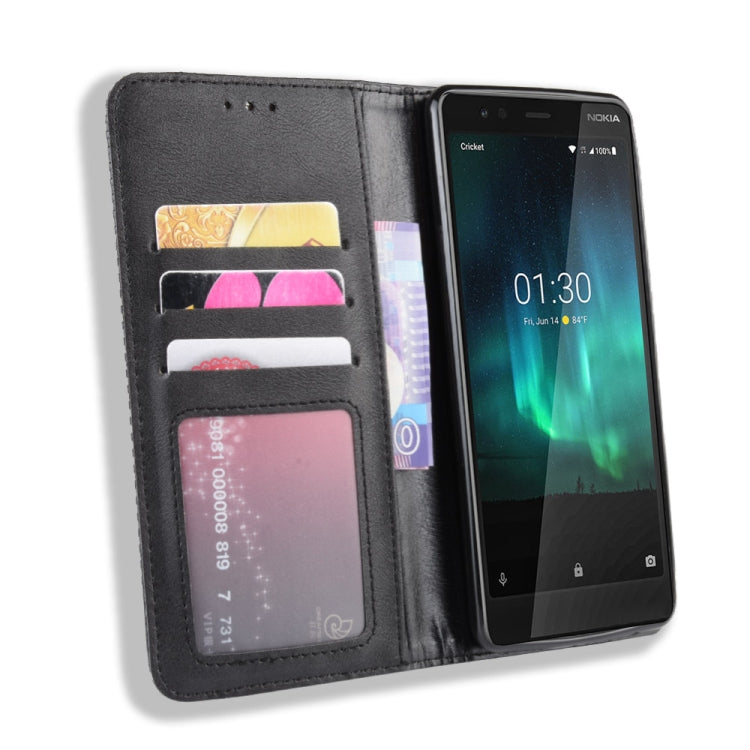 Magnetic Buckle Retro Crazy Horse Texture Horizontal Flip Leather Case for Nokia 3.1 C , with Holder & Card Slots & Photo Frame