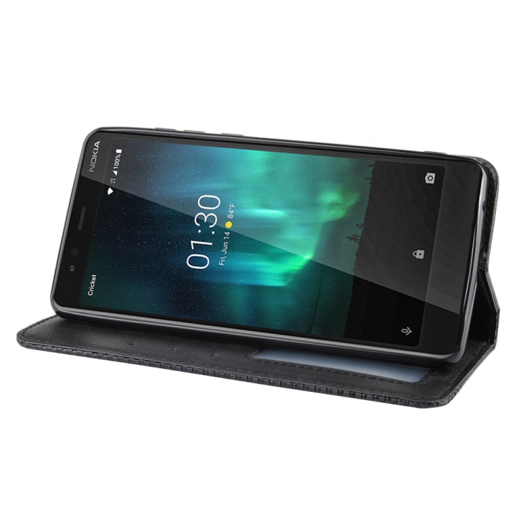 Magnetic Buckle Retro Crazy Horse Texture Horizontal Flip Leather Case for Nokia 3.1 C , with Holder & Card Slots & Photo Frame