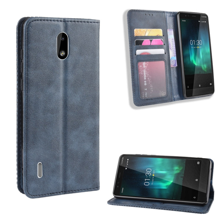 Magnetic Buckle Retro Crazy Horse Texture Horizontal Flip Leather Case for Nokia 3.1 C , with Holder & Card Slots & Photo Frame
