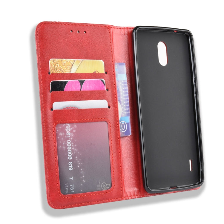 Magnetic Buckle Retro Crazy Horse Texture Horizontal Flip Leather Case for Nokia 3.1 C , with Holder & Card Slots & Photo Frame