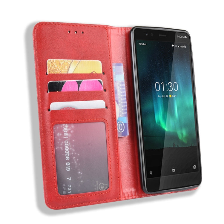 Magnetic Buckle Retro Crazy Horse Texture Horizontal Flip Leather Case for Nokia 3.1 C , with Holder & Card Slots & Photo Frame