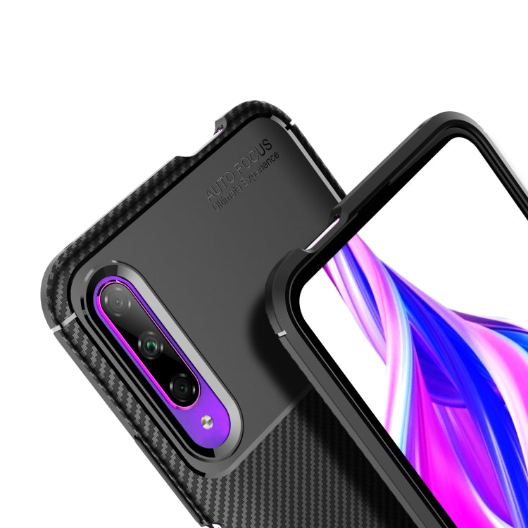 Carbon Fiber Texture Shockproof TPU Case for Huawei Honor 9X Pro(Blue)