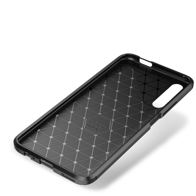 Carbon Fiber Texture Shockproof TPU Case for Huawei Honor 9X Pro(Blue)