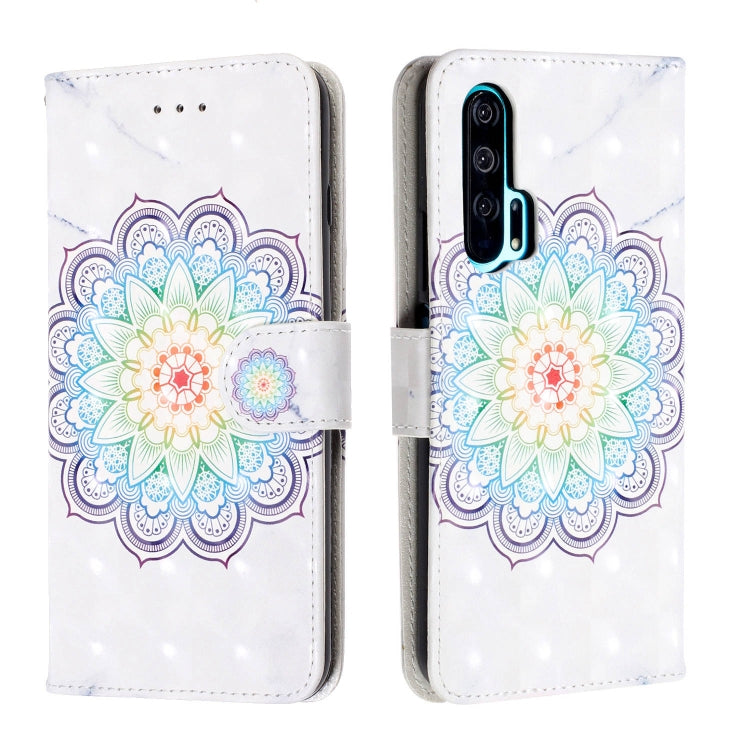 3D Visual Painting Left And Right Open Leather Case for Huawei Honor 20 Pro, With Bracket & Card Slot & Wallet & Bracelet