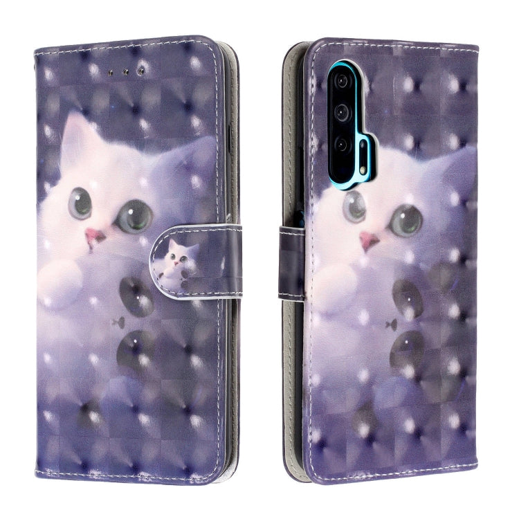 3D Visual Painting Left And Right Open Leather Case for Huawei Honor 20 Pro, With Bracket & Card Slot & Wallet & Bracelet