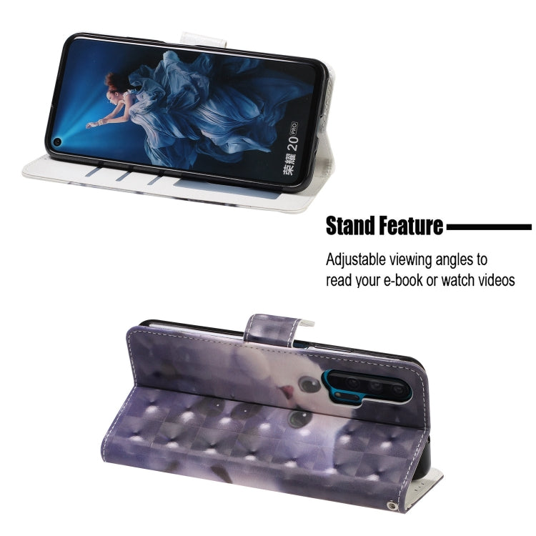 3D Visual Painting Left And Right Open Leather Case for Huawei Honor 20 Pro, With Bracket & Card Slot & Wallet & Bracelet