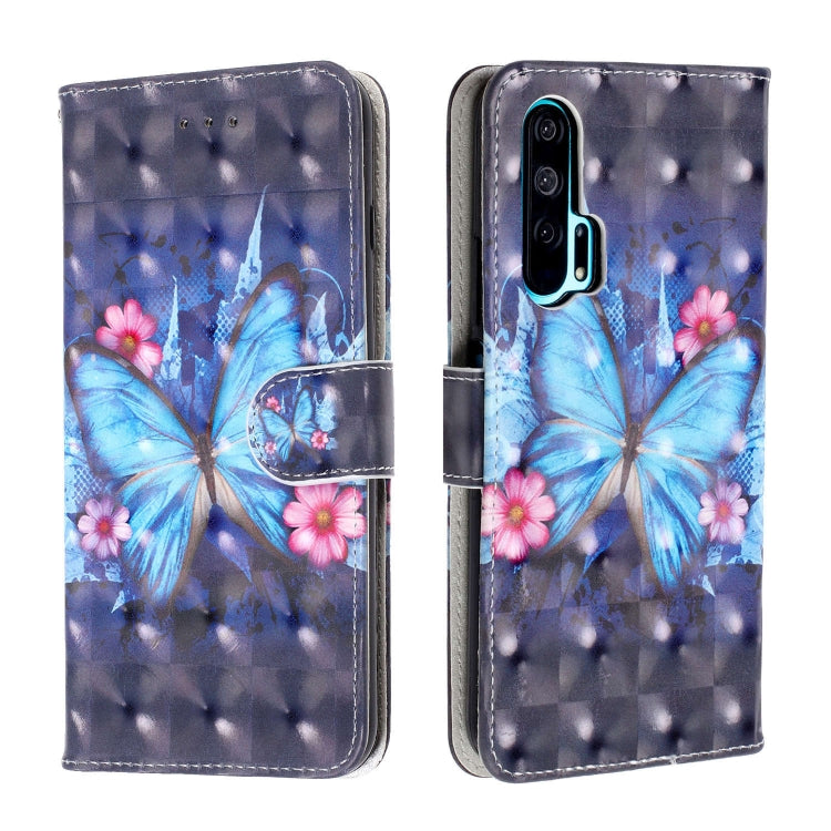 3D Visual Painting Left And Right Open Leather Case for Huawei Honor 20 Pro, With Bracket & Card Slot & Wallet & Bracelet