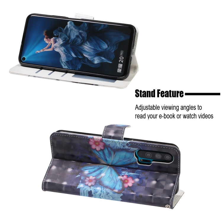 3D Visual Painting Left And Right Open Leather Case for Huawei Honor 20 Pro, With Bracket & Card Slot & Wallet & Bracelet
