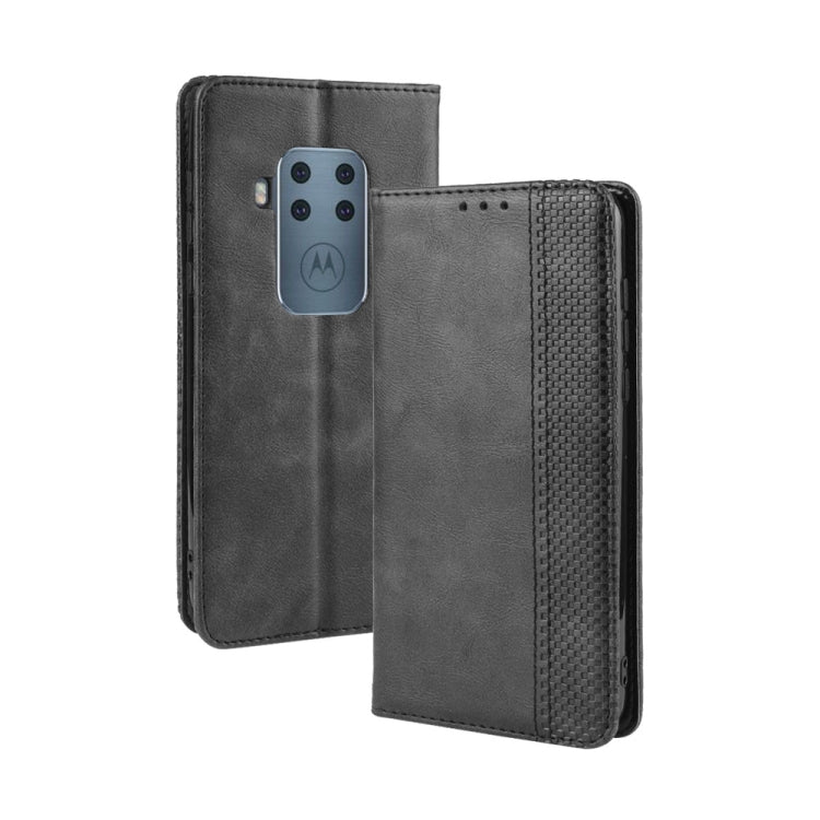 Magnetic Buckle Retro Crazy Horse Texture Horizontal Flip Leather Case for Motorola Moto One Pro , with Holder & Card Slots & Photo Frame