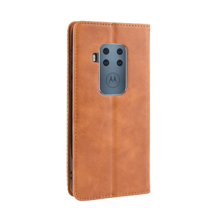 Magnetic Buckle Retro Crazy Horse Texture Horizontal Flip Leather Case for Motorola Moto One Pro , with Holder & Card Slots & Photo Frame
