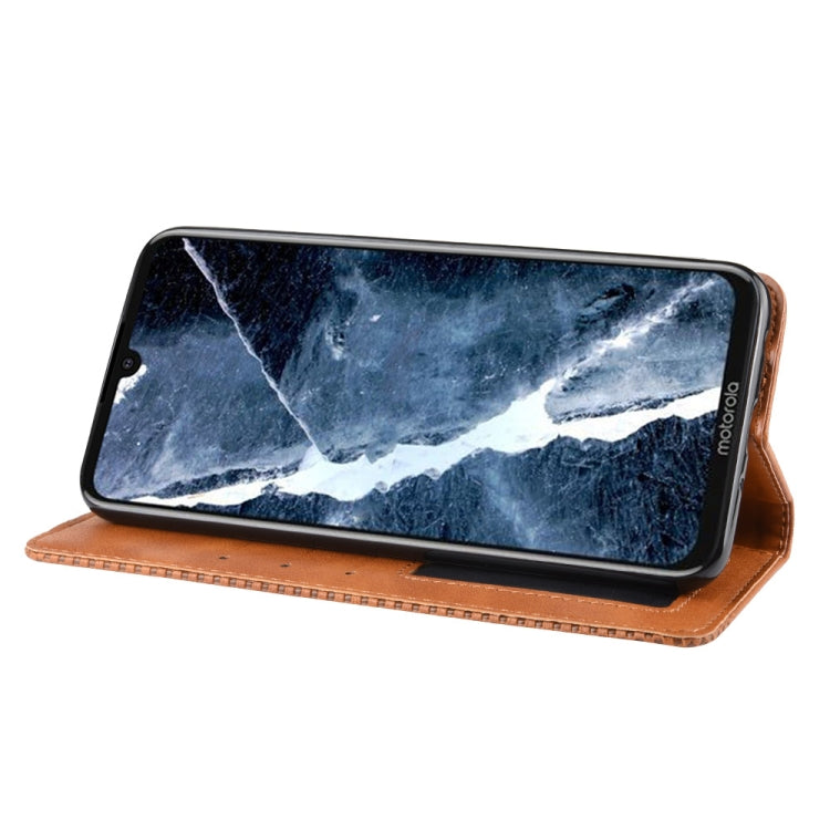 Magnetic Buckle Retro Crazy Horse Texture Horizontal Flip Leather Case for Motorola Moto One Pro , with Holder & Card Slots & Photo Frame