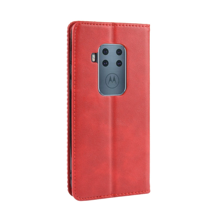 Magnetic Buckle Retro Crazy Horse Texture Horizontal Flip Leather Case for Motorola Moto One Pro , with Holder & Card Slots & Photo Frame