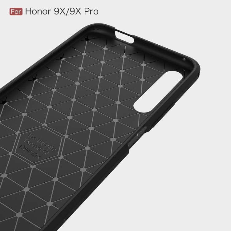 Brushed Texture Carbon Fiber TPU Case for Huawei Honor 9X / 9X Pro