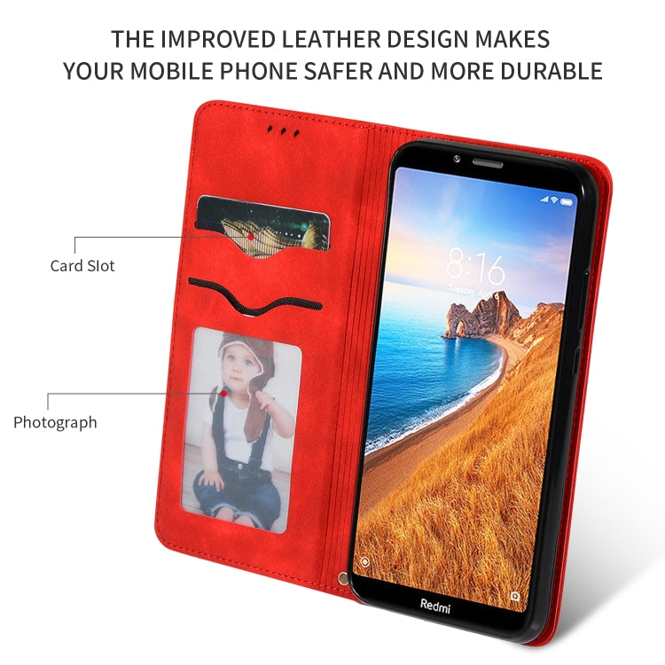 Retro Skin Feel Business Magnetic Horizontal Flip Leather Case for Xiaomi Redmi 7A