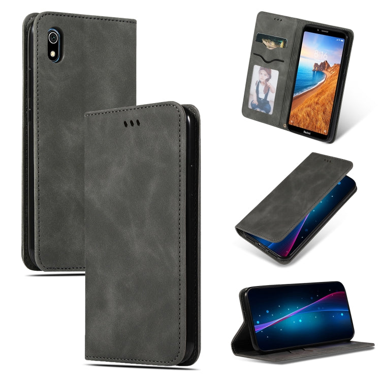 Retro Skin Feel Business Magnetic Horizontal Flip Leather Case for Xiaomi Redmi 7A