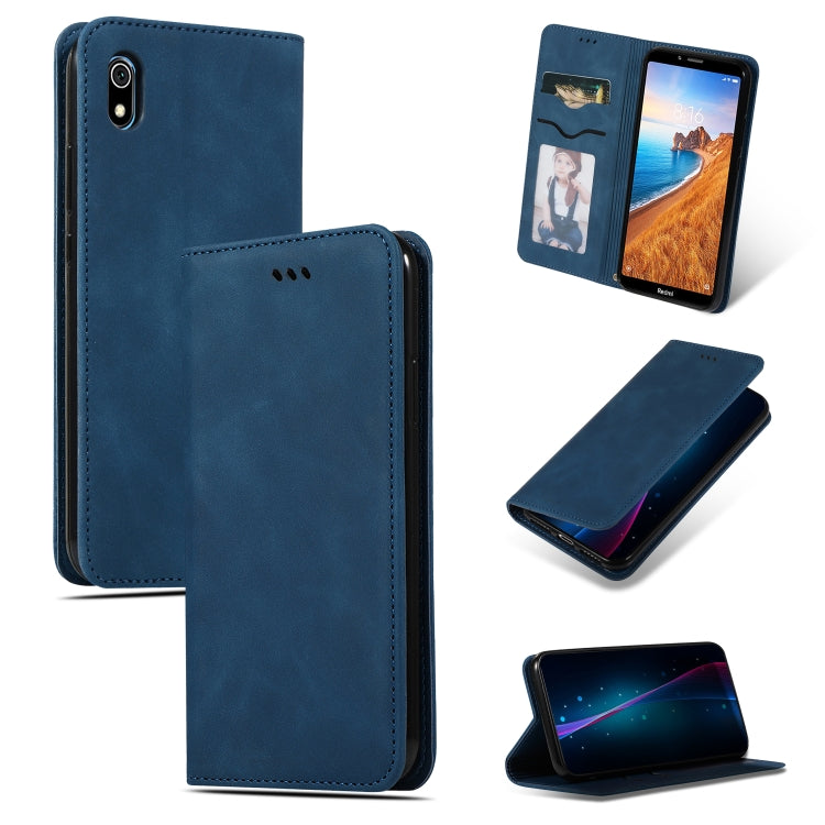 Retro Skin Feel Business Magnetic Horizontal Flip Leather Case for Xiaomi Redmi 7A