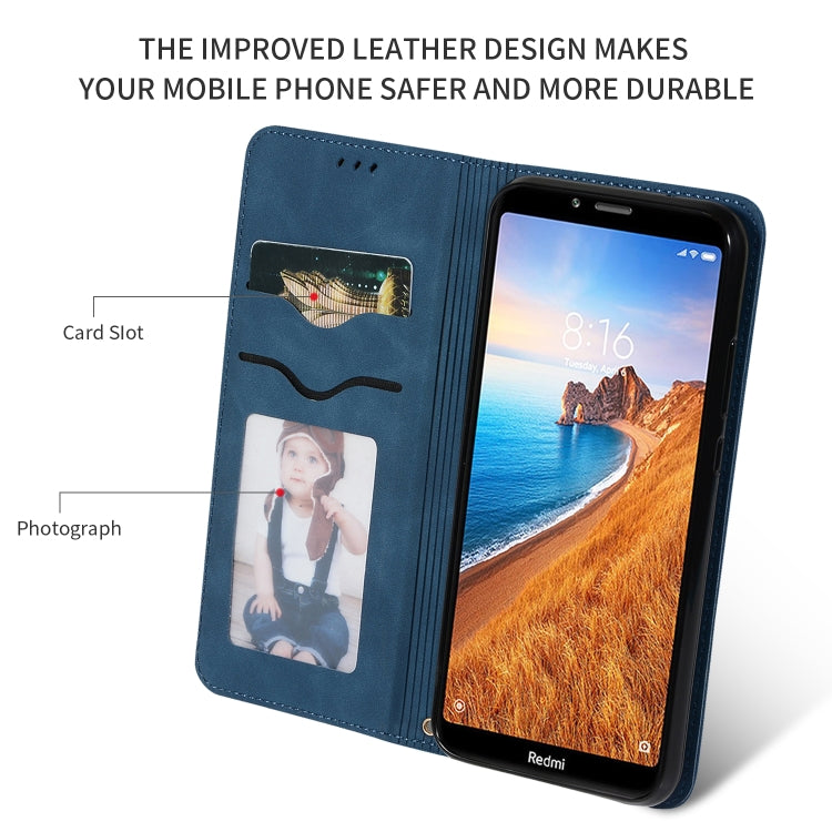 Retro Skin Feel Business Magnetic Horizontal Flip Leather Case for Xiaomi Redmi 7A
