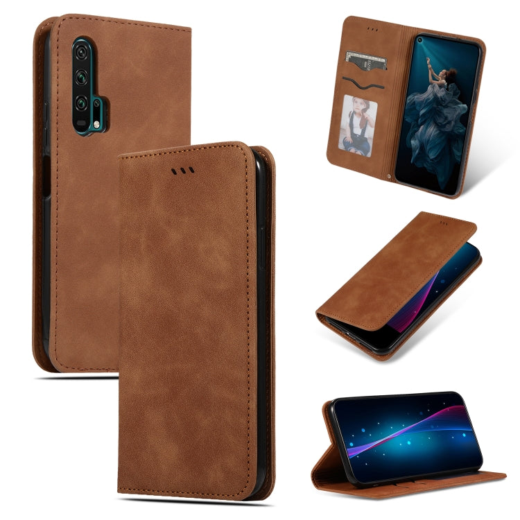 Retro Skin Feel Business Magnetic Horizontal Flip Leather Case for Huawei Honor 20 Pro