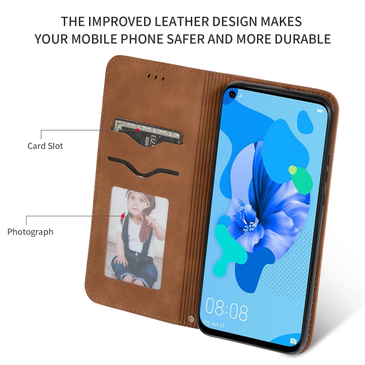 Retro Skin Feel Business Magnetic Horizontal Flip Leather Case for Huawei P20 Lite 2019 / Nova 5i