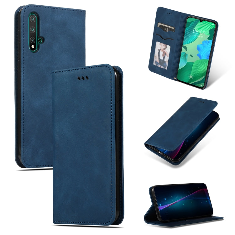 Retro Skin Feel Business Magnetic Horizontal Flip Leather Case for Huawei Nova 5 / Nova 5 Pro