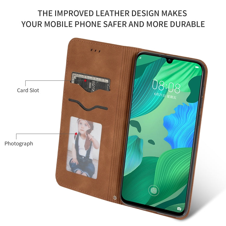 Retro Skin Feel Business Magnetic Horizontal Flip Leather Case for Huawei Nova 5 / Nova 5 Pro