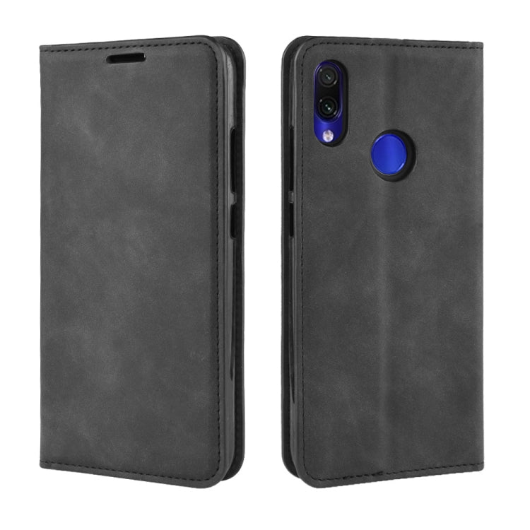 Retro-skin Business Magnetic Suction Leather Case with Wallet & Card Slot & Holder For Xiaomi Redmi Note 7