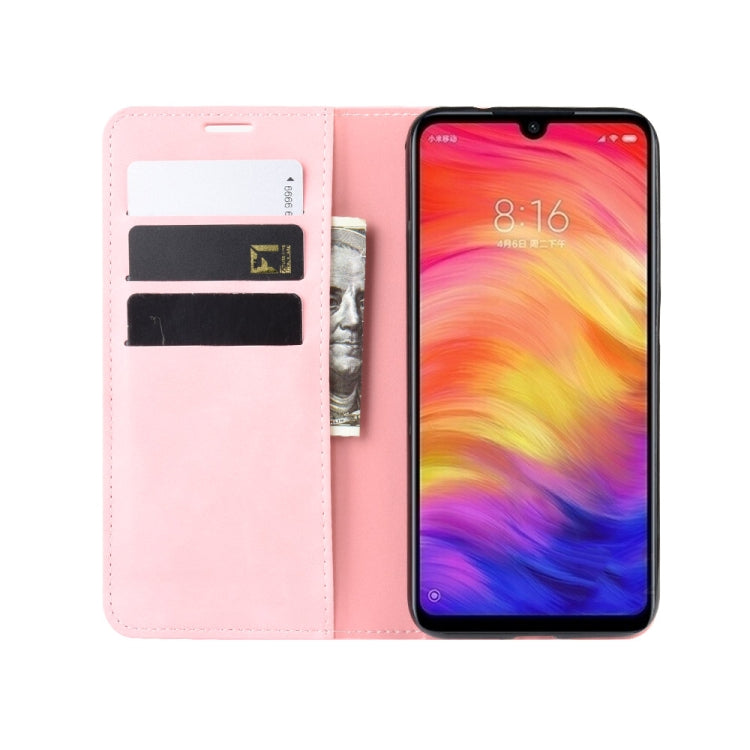 Retro-skin Business Magnetic Suction Leather Case with Wallet & Card Slot & Holder For Xiaomi Redmi Note 7