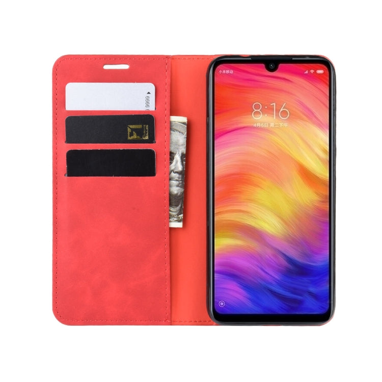 Retro-skin Business Magnetic Suction Leather Case with Wallet & Card Slot & Holder For Xiaomi Redmi Note 7
