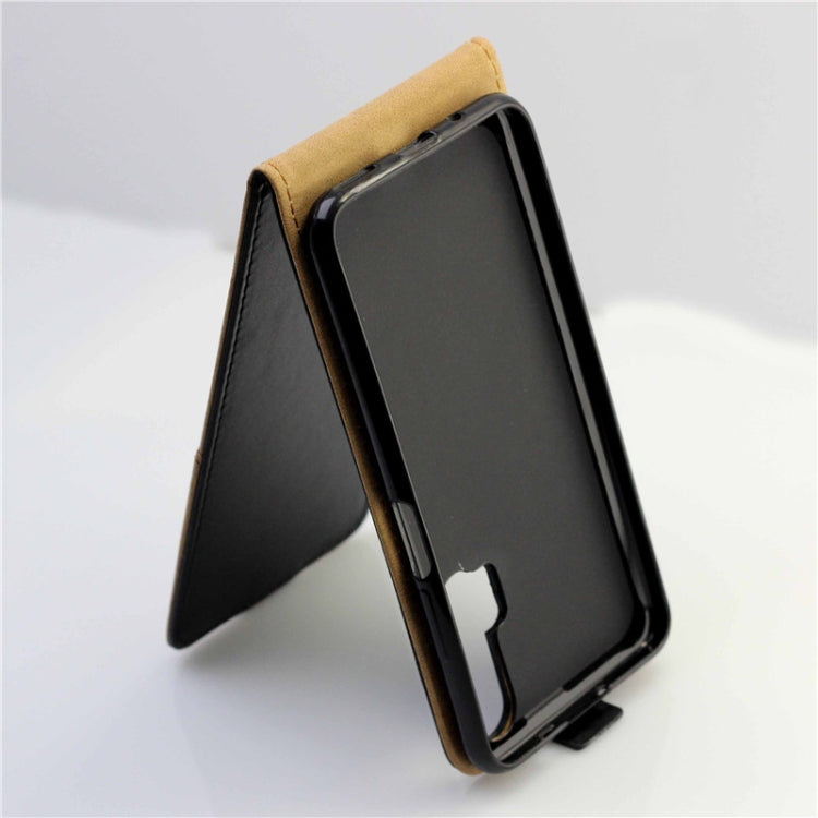 Business Style Vertical Flip TPU Leather Case with Card Slot For Huawei Honor 20 Pro(black)