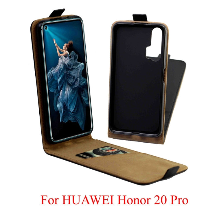 Business Style Vertical Flip TPU Leather Case with Card Slot For Huawei Honor 20 Pro(black)
