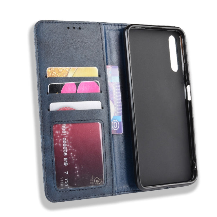 Magnetic Buckle Retro Crazy Horse Texture Horizontal Flip Leather Case for Huawei Honor 9X / Honor 9X Pro, with Holder & Card Slots & Photo Frame