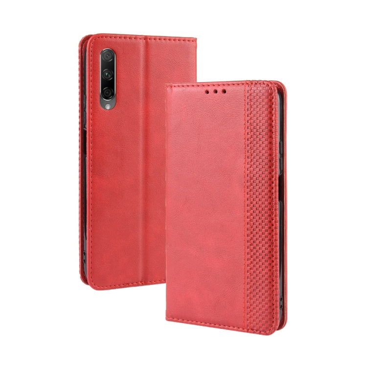 Magnetic Buckle Retro Crazy Horse Texture Horizontal Flip Leather Case for Huawei Honor 9X / Honor 9X Pro, with Holder & Card Slots & Photo Frame