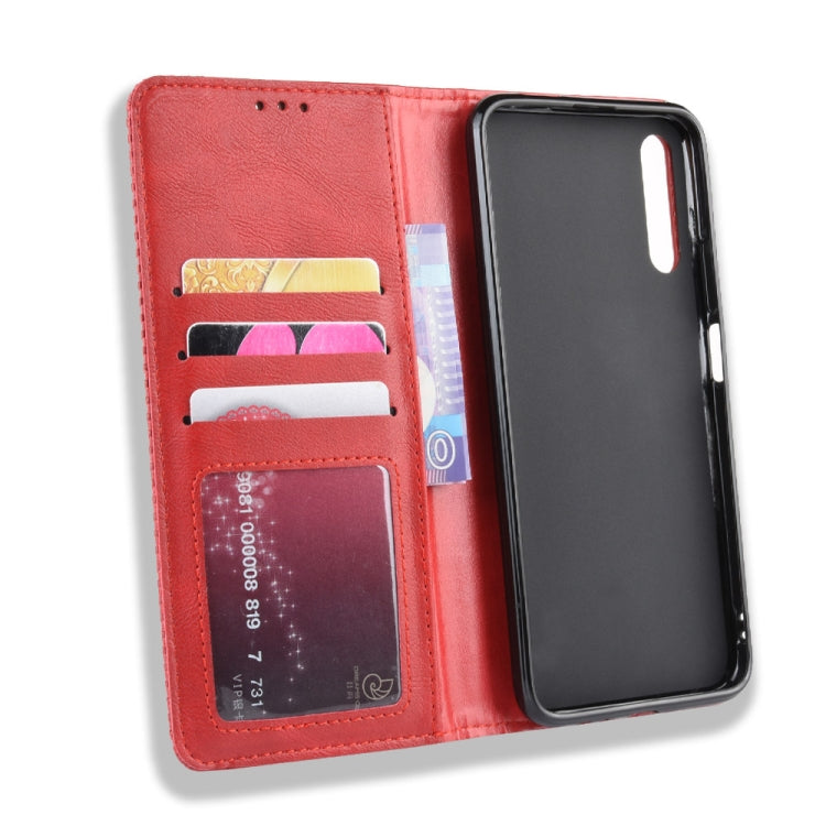 Magnetic Buckle Retro Crazy Horse Texture Horizontal Flip Leather Case for Huawei Honor 9X / Honor 9X Pro, with Holder & Card Slots & Photo Frame