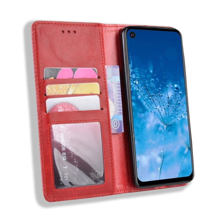 Magnetic Buckle Retro Crazy Horse Texture Horizontal Flip Leather Case for Motorola One Action, with Holder & Card Slots & Photo Frame