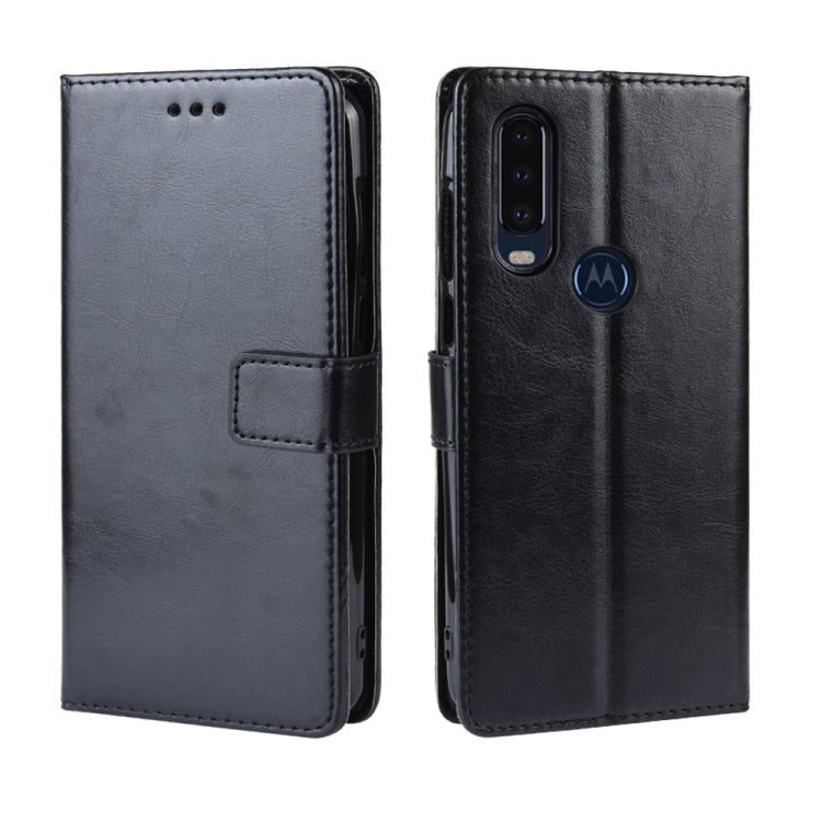 Retro Crazy Horse Texture Horizontal Flip Leather Case for Motorola One Action , with Holder & Card Slots & Photo Frame