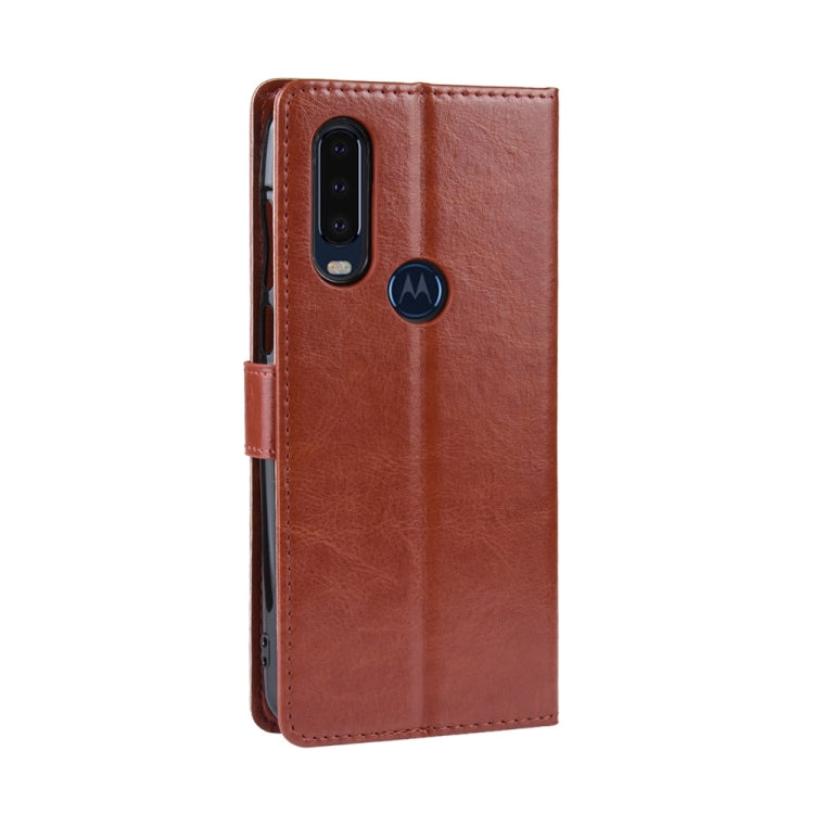 Retro Crazy Horse Texture Horizontal Flip Leather Case for Motorola One Action , with Holder & Card Slots & Photo Frame