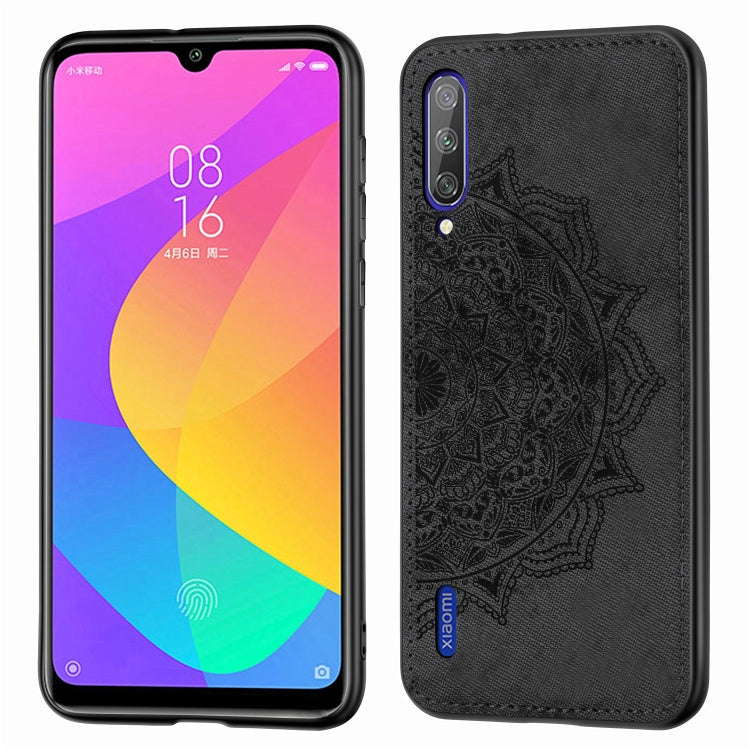 Embossed Mandala Pattern Magnetic PC + TPU + Fabric Shockproof Case for Xiaomi Mi CC9 / A3 Lite, with Lanyard