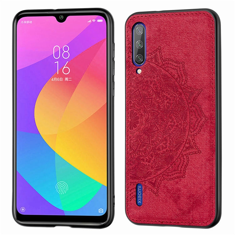 Embossed Mandala Pattern Magnetic PC + TPU + Fabric Shockproof Case for Xiaomi Mi CC9e / A3, with Lanyard