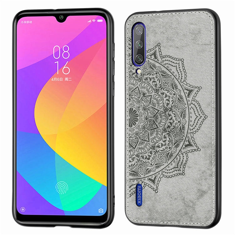Embossed Mandala Pattern Magnetic PC + TPU + Fabric Shockproof Case for Xiaomi Mi CC9e / A3, with Lanyard