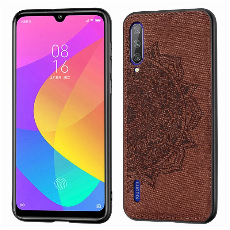 Embossed Mandala Pattern Magnetic PC + TPU + Fabric Shockproof Case for Xiaomi Mi CC9e / A3, with Lanyard