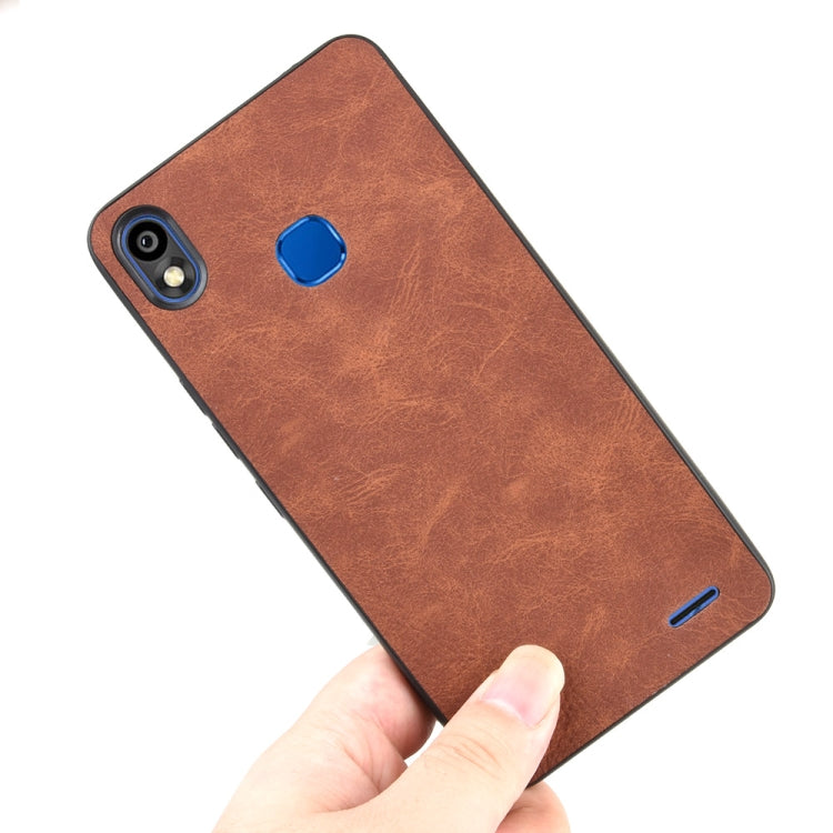 Shockproof Sheep Skin PC + PU + TPU Case For Infinix Smart 2 HD / X609(Brown)