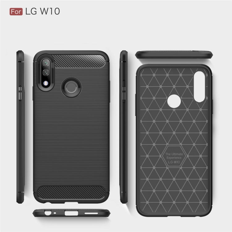 Brushed Texture Carbon Fiber TPU Case for LG W10