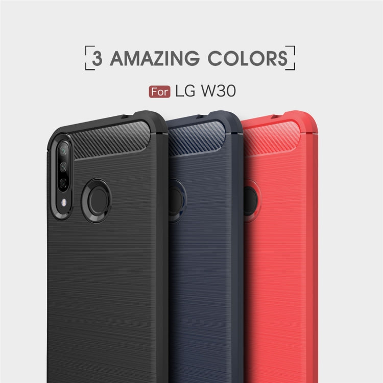 Brushed Texture Carbon Fiber TPU Case for LG W30