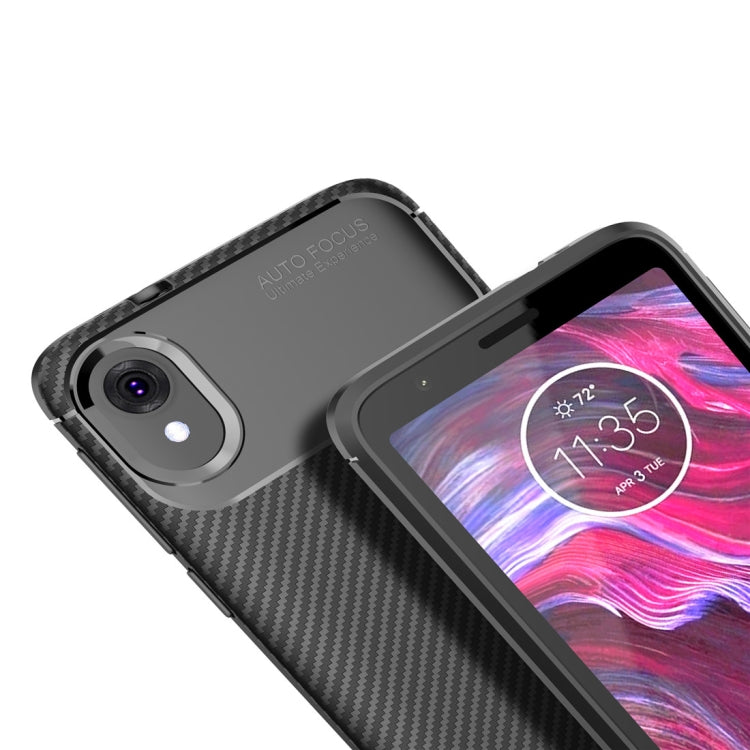 Beetle Series Carbon Fiber Texture Shockproof TPU Case for MOTO E6