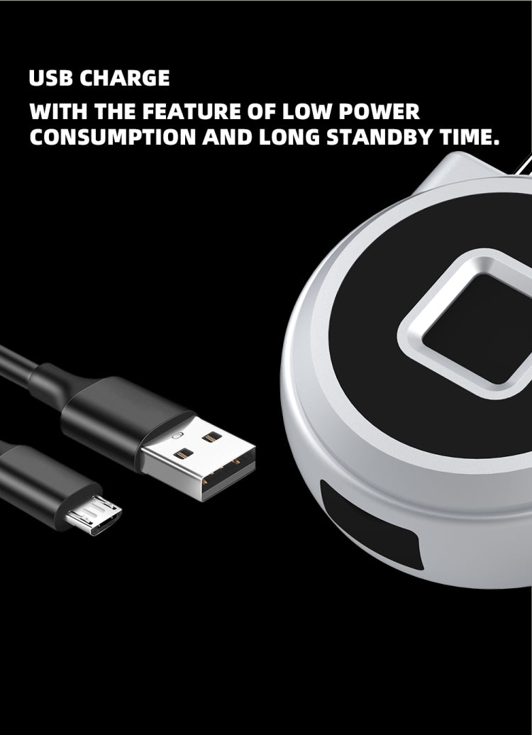 P10 Fingerprint Lock Alloy Fingerprint Padlock Gym Small Lock Cabinet Lock Electronic Lock At Home(Silver)