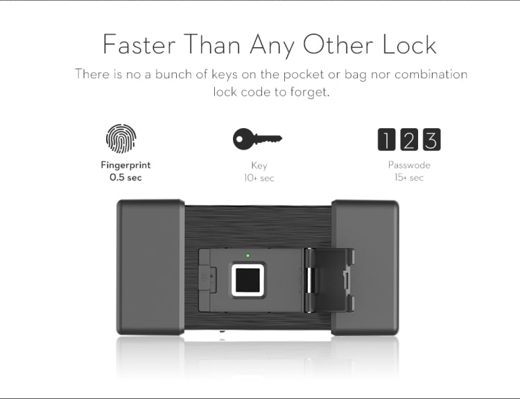 L12 Glass Door Lock Handle Fingerprint Key Burglar Double Door Extension u Lock Lock Store Office Lock(Black)