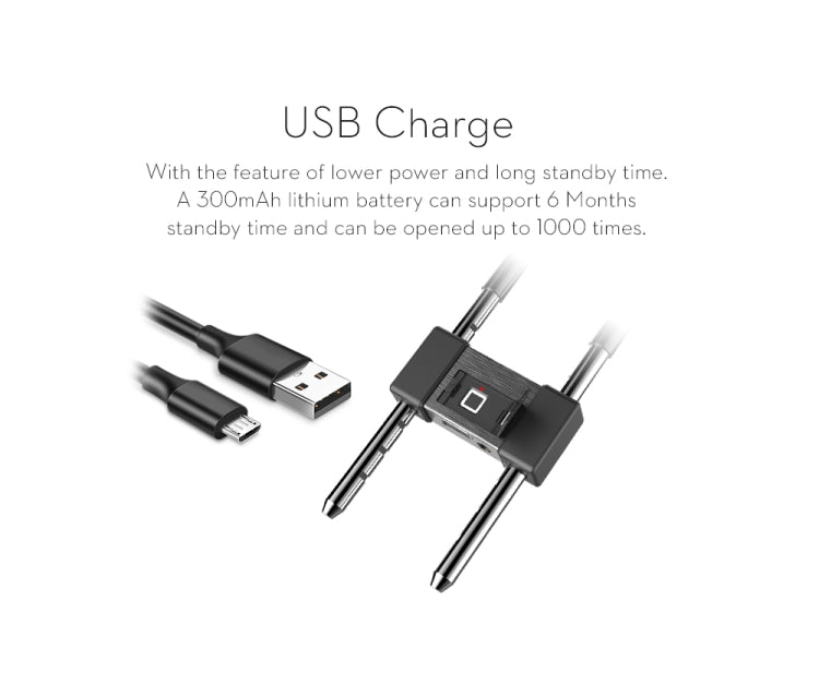 L12 Glass Door Lock Handle Fingerprint Key Burglar Double Door Extension u Lock Lock Store Office Lock(Black)