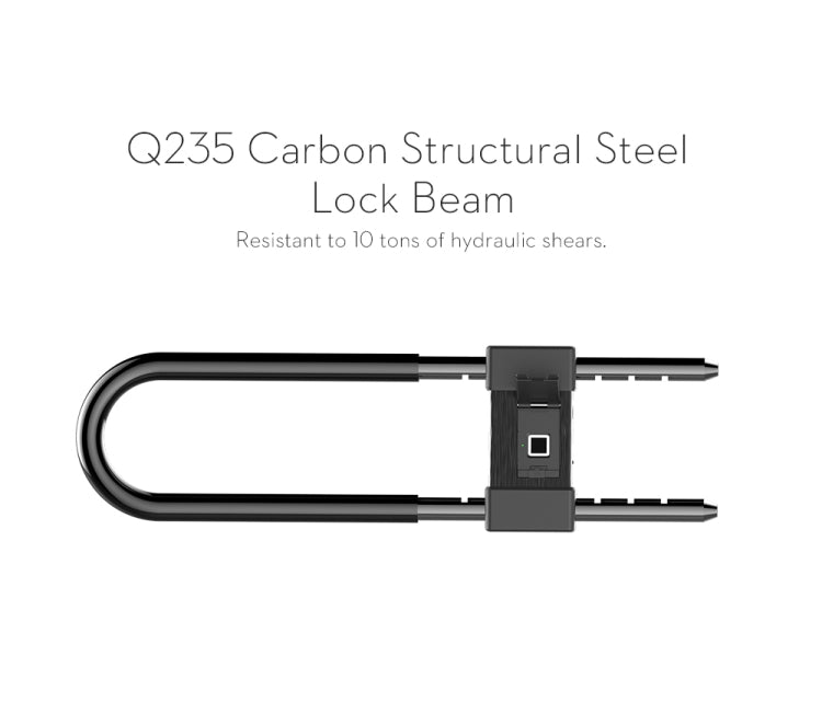 L12 Glass Door Lock Handle Fingerprint Key Burglar Double Door Extension u Lock Lock Store Office Lock(Black)